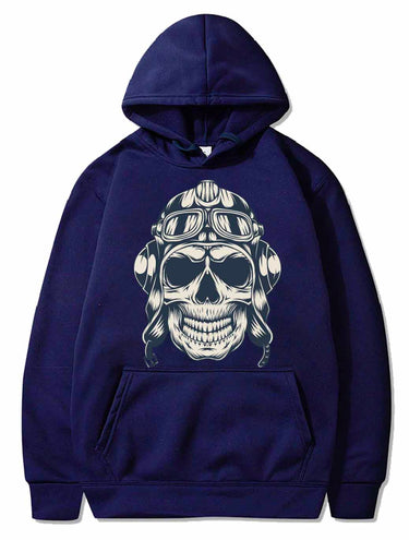 Skull with an aviator hat PULLOVER THE AV8R